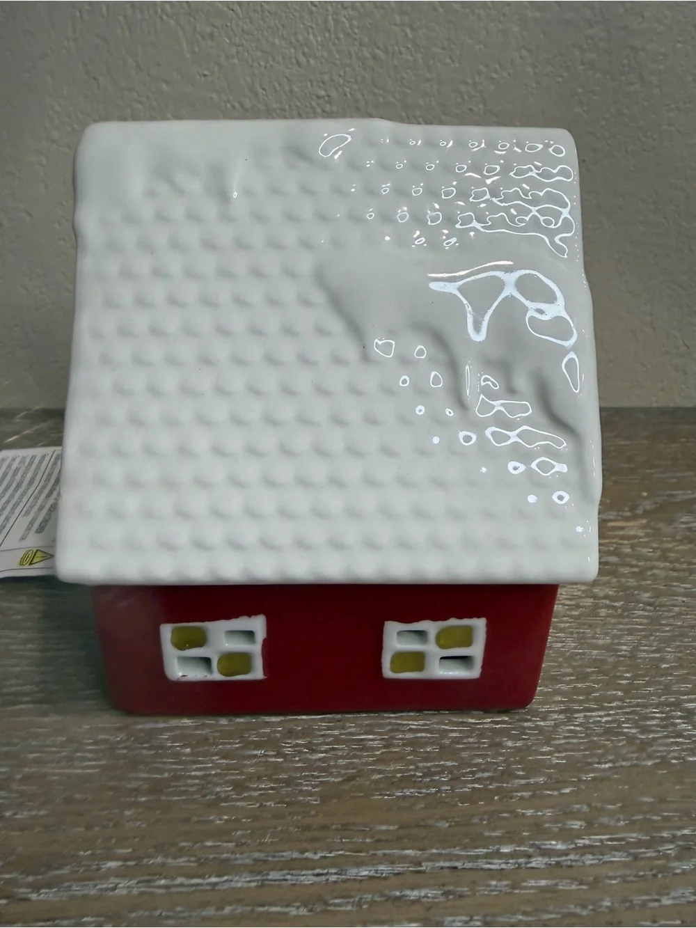 New! Ceramic LED Red Book Shop Village Piece Christmas Holiday Decor Threshold